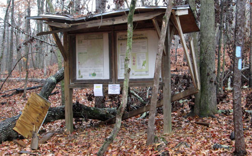 Trammell Trailhead Kiosk Damage